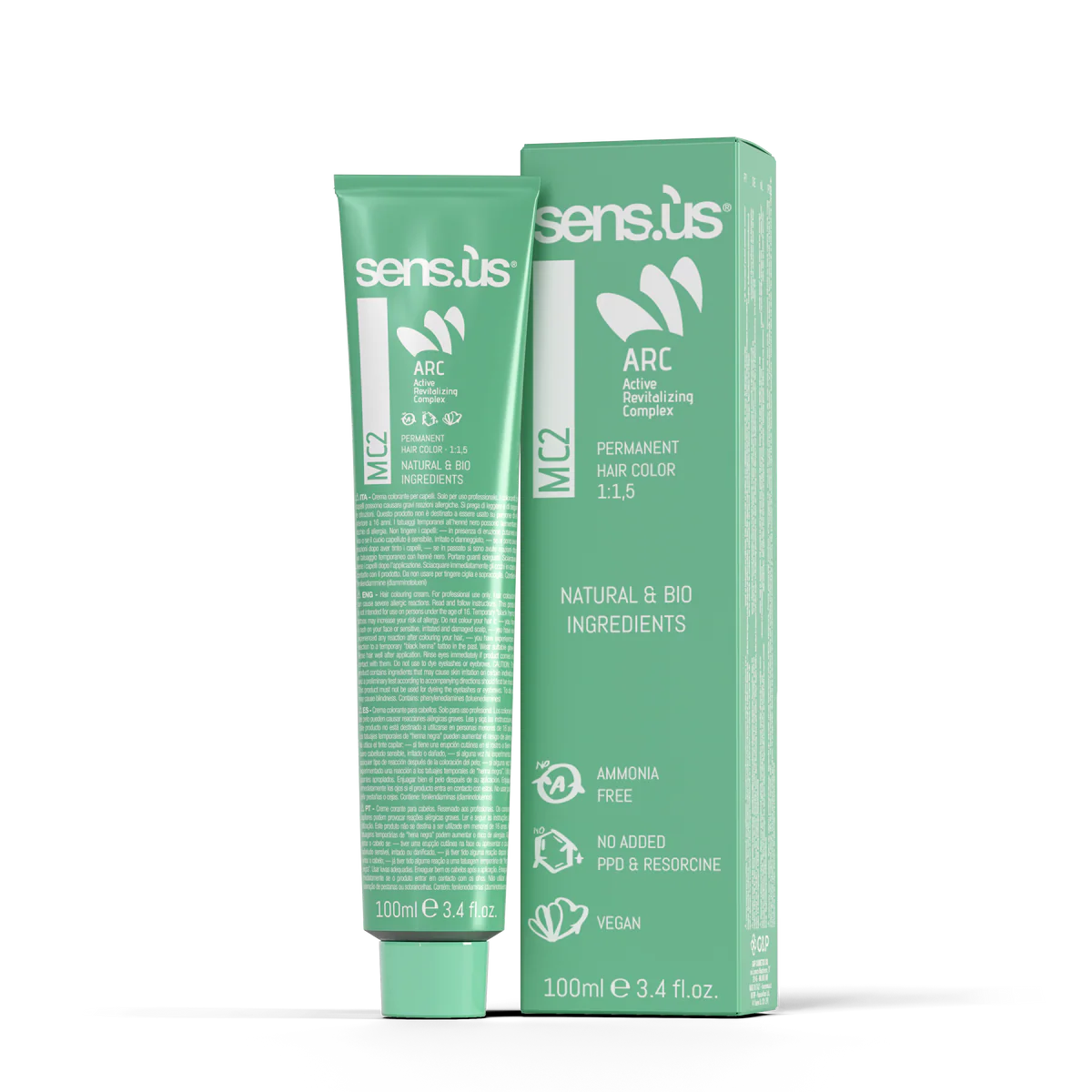 Sensus MC2 – Coloration Permanente professionnelle sans ammoniaque 100 ml